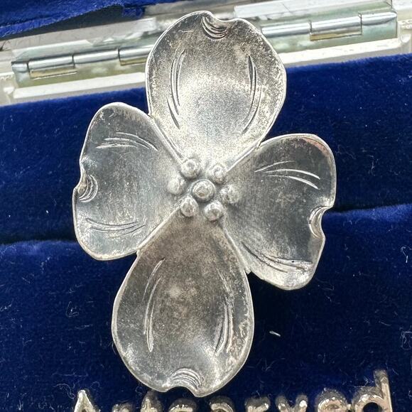 Stuart NYE vintage 1940s 925 sterling silver dogwood flower adjustable ring - Picture 1 of 9